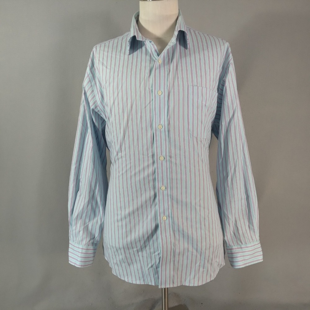 Lauren Ralph Lauren dress shirt men's XL extra large blue stripe green label